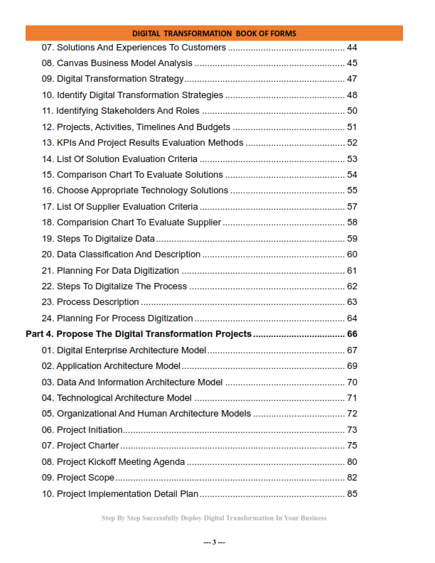 Content page 3 of Practical Digital Transformation in the Enterprise