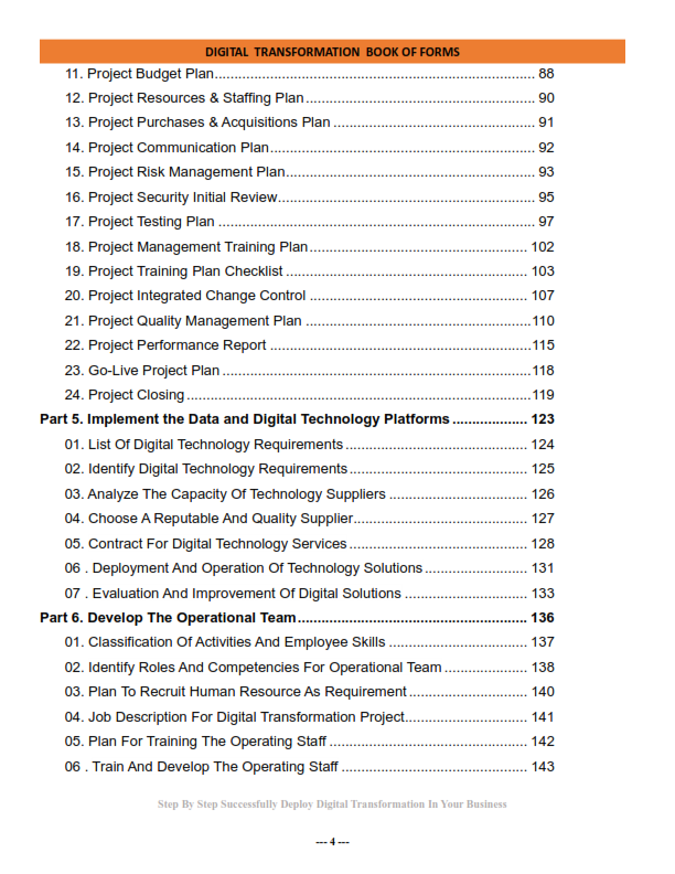 Content page 4 of Practical Digital Transformation in the Enterprise