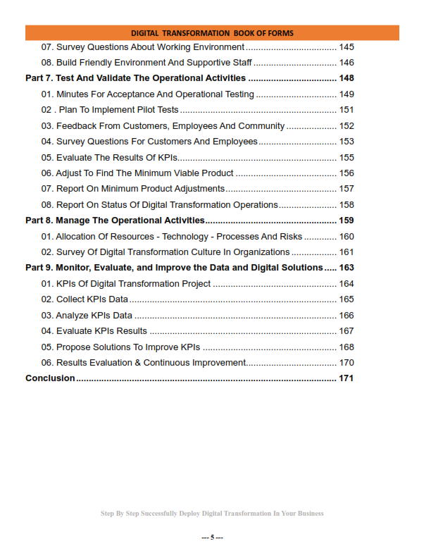 Content page 5 of Practical Digital Transformation in the Enterprise