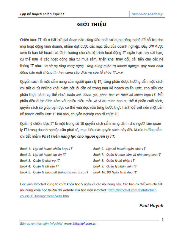 Content page 1 of Effective IT Strategic Planning