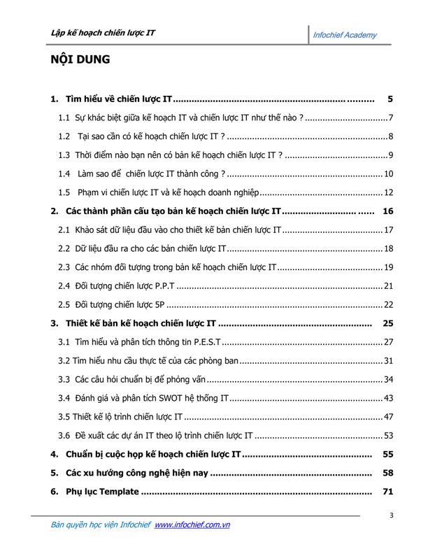 Content page 2 of Effective IT Strategic Planning