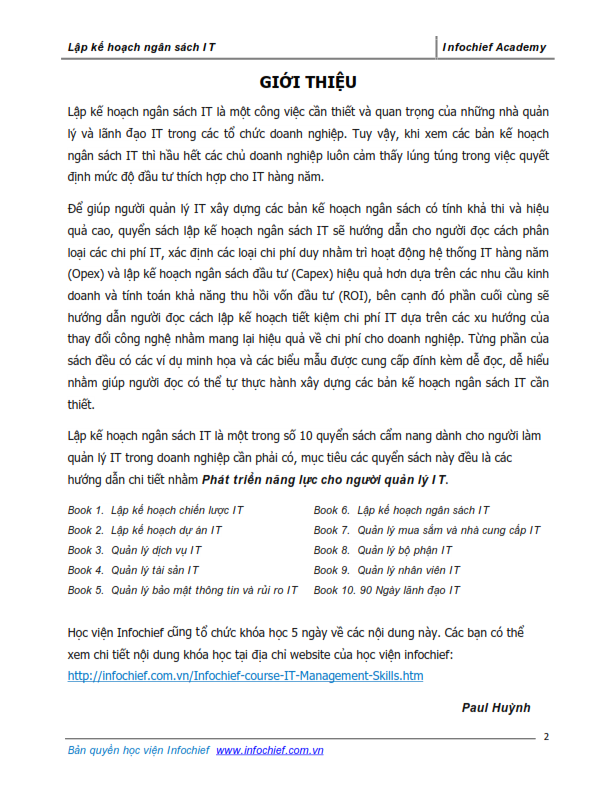 Content page 1 of Effective IT Budget Planning