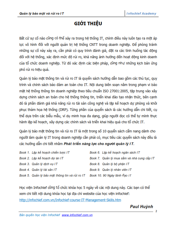 Content page 5 of Effective IT Security Management