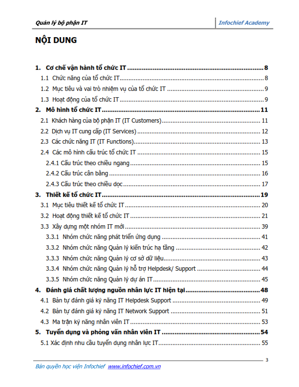 Content page 2 of Effective IT Department Management