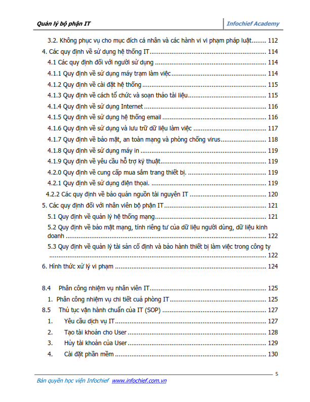 Content page 4 of Effective IT Department Management
