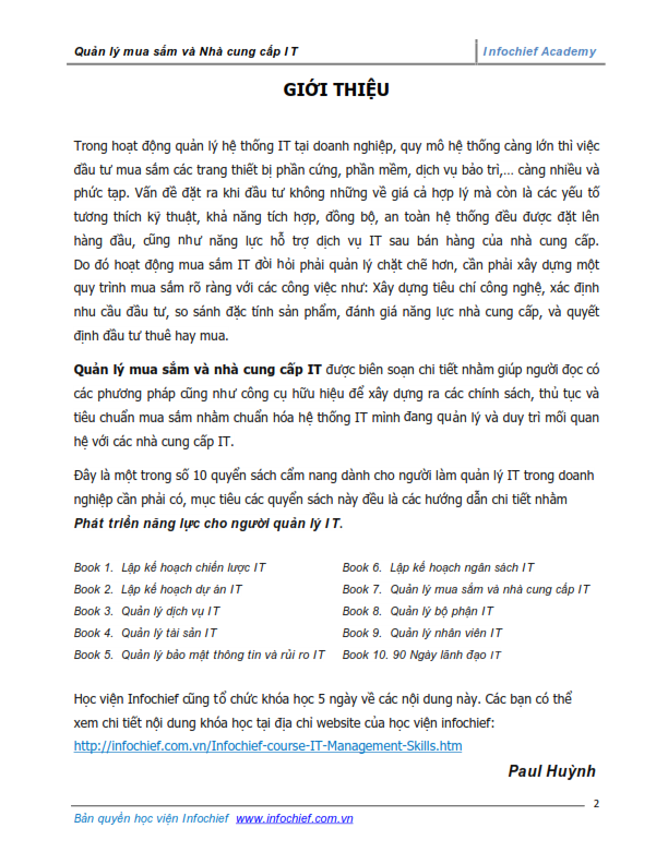 Content page 4 of Effective IT Procurement and Vendor Management