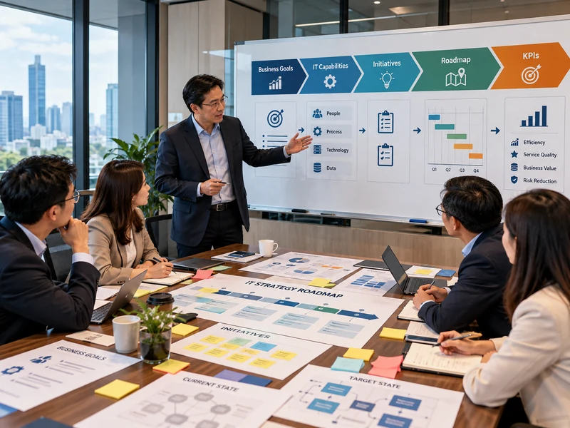 CIO và đội ngũ lãnh đạo xây dựng lộ trình chiến lược IT từ mục tiêu kinh doanh đến roadmap và KPI