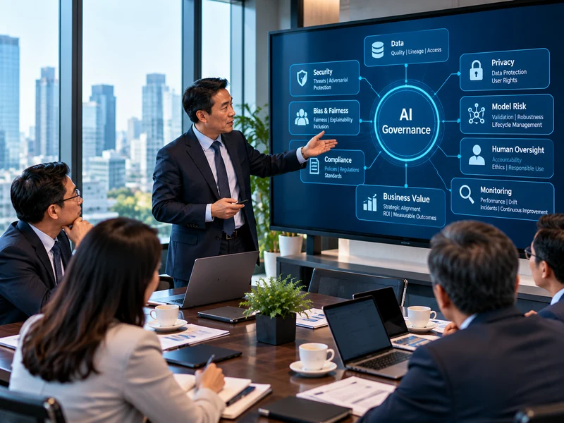 CIO trình bày mô hình quản trị AI với dữ liệu, bảo mật, rủi ro mô hình và giám sát con người trước Ban điều hành