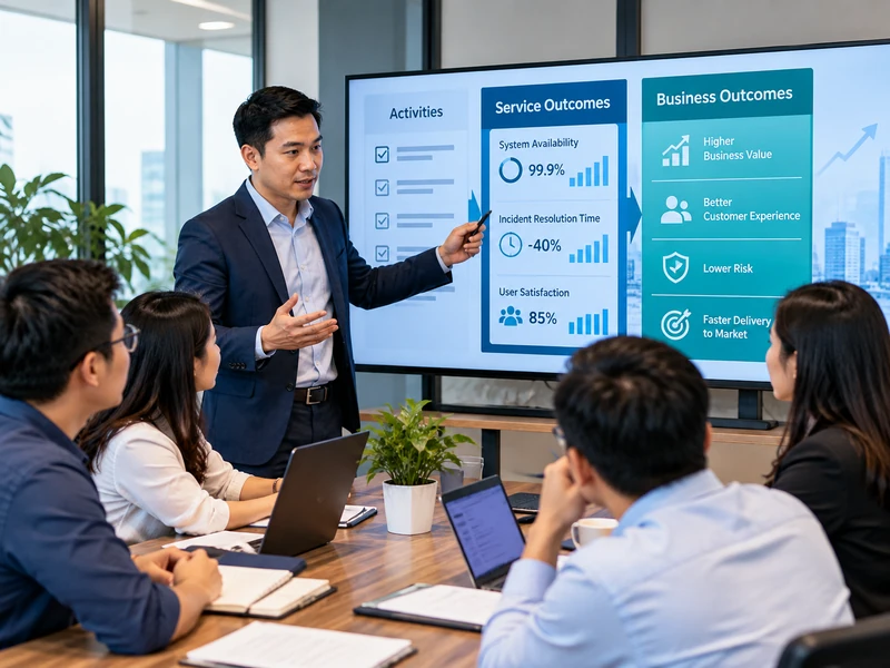 IT Manager trình bày sự khác biệt giữa quản lý công việc và quản lý kết quả dịch vụ IT