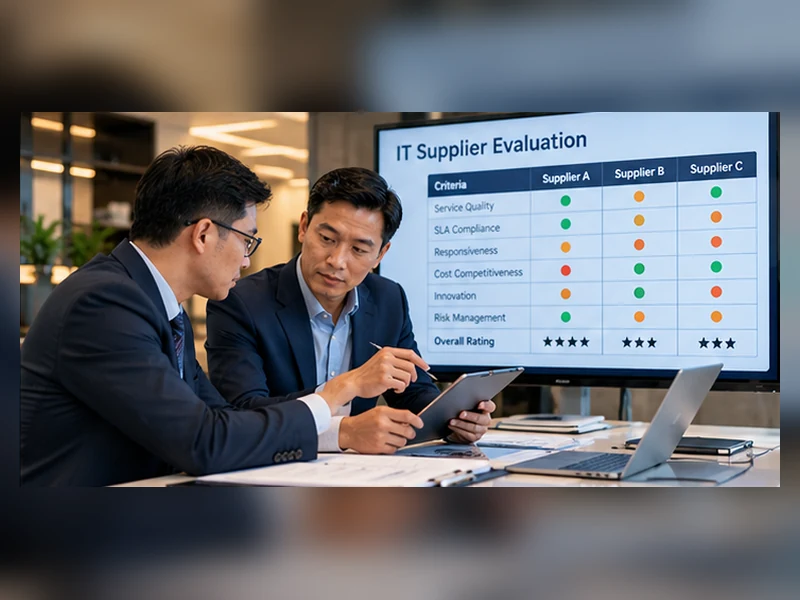 IT Manager đánh giá các nhà cung cấp IT bằng scorecard chất lượng dịch vụ, SLA, chi phí và rủi ro