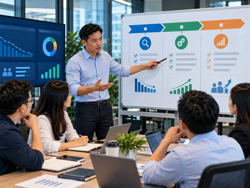 IT Manager trình bày lộ trình 90 ngày cải thiện hiệu quả bộ phận IT trước đội ngũ