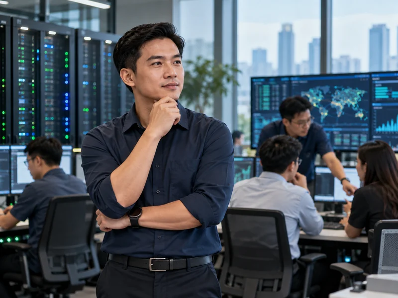 IT Supervisor trao đổi với đội kỹ thuật về chuyển đổi từ chuyên gia cá nhân sang vai trò dẫn dắt nhóm